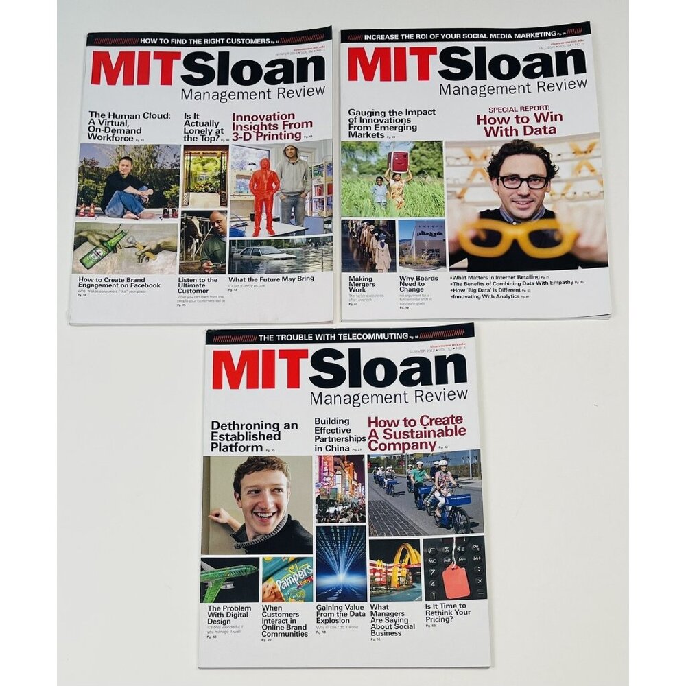 Lot 3 MIT Sloan Management Review Magazines Summer Fall 2012 & Winter 2013